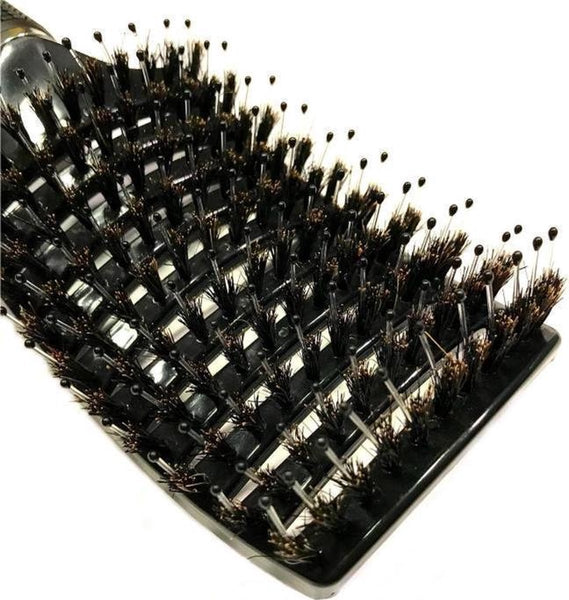 Afabs® Curved Detangler Haarborstel | Detangling brush | Kam voor steil en krullend haar | Zwart