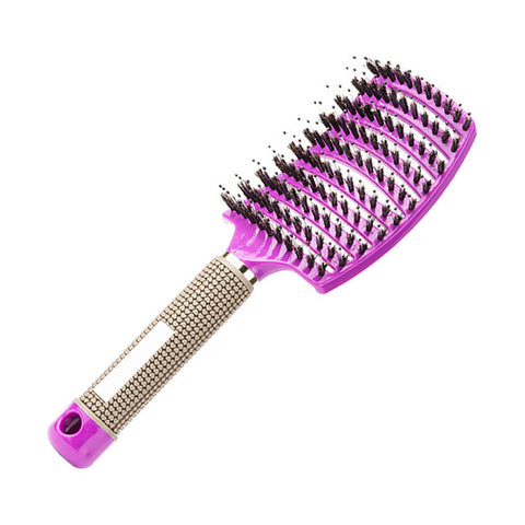 Afabs® Curved Detangler Haarborstel | Detangling brush | Kam voor steil en krullend haar | Paars