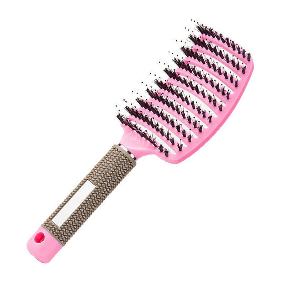 Afabs® Curved Detangler Haarborstel | Detangling brush | Kam voor steil en krullend haar | Roze