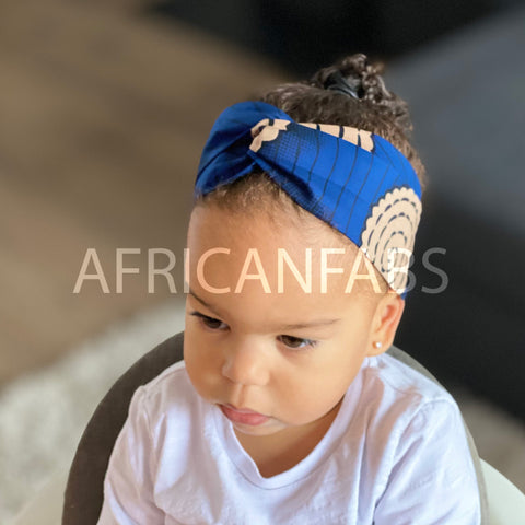 Haarband / Hoofdband voor Kinderen in Afrikaanse print - Kinderen - Blauw