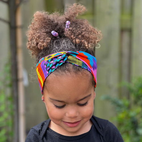 Haarband / Hoofdband voor Kinderen in Afrikaanse print - Kinderen - Multi color kente