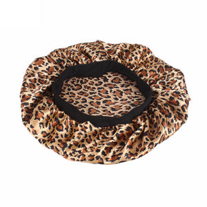 Leopard print Satijnen Slaapmuts / Satin Hair Bonnet / Haar bonnet van Satijn