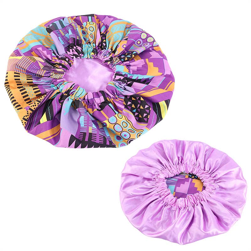 Afrikaanse Roze / Paarse Kente Print Satijnen Slaapmuts / Hair Bonnet