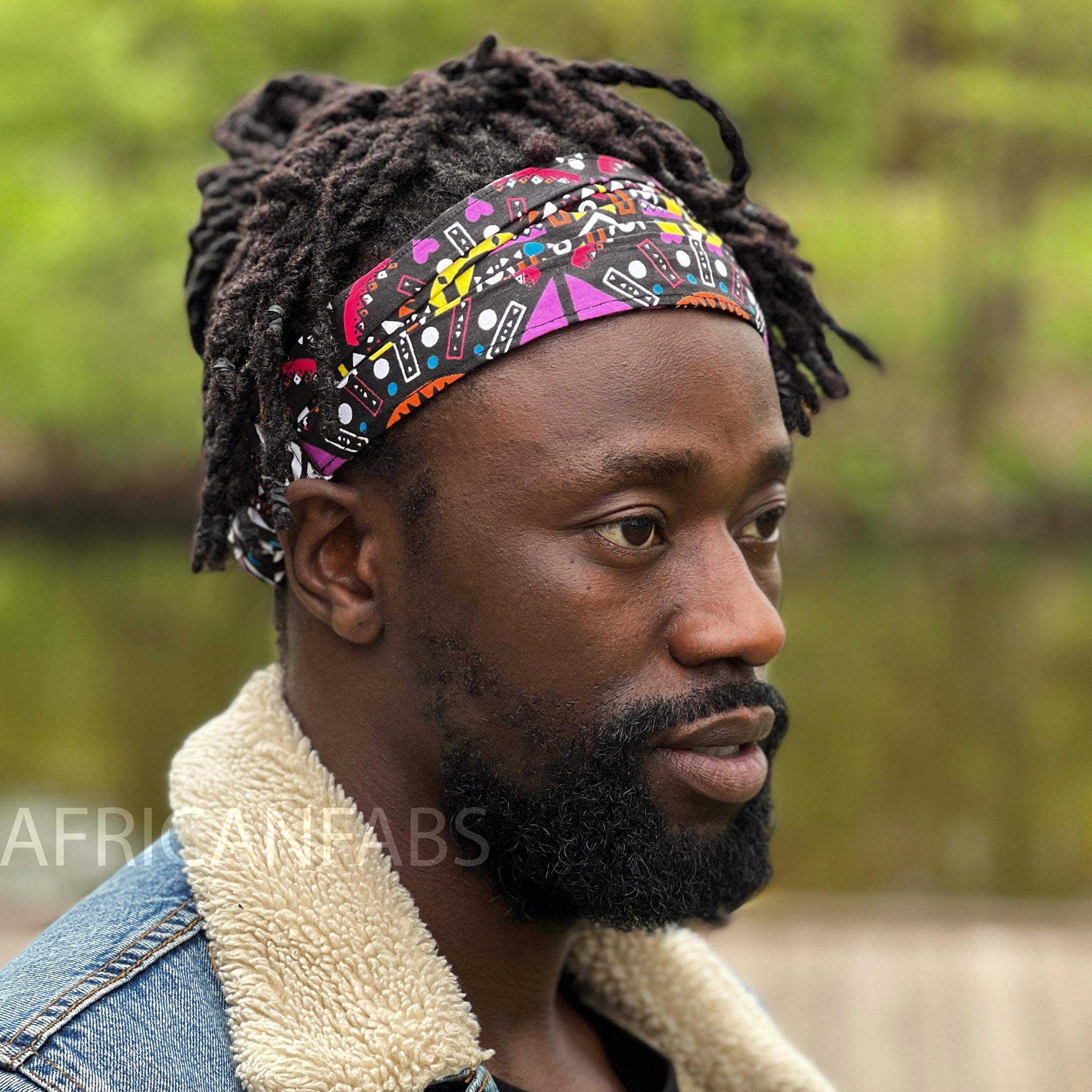 Haarband / Hoofdband in Afrikaanse print - Unisex Volwassenen - Roze multicolor