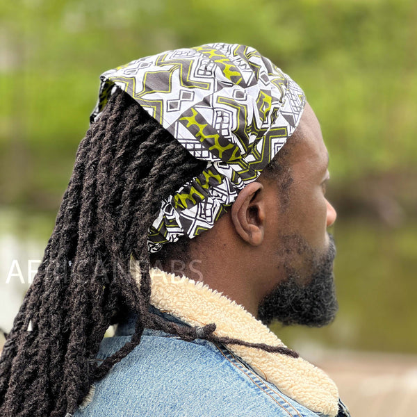 Haarband / Hoofdband in Afrikaanse print - Unisex Volwassenen - Wit / Groen