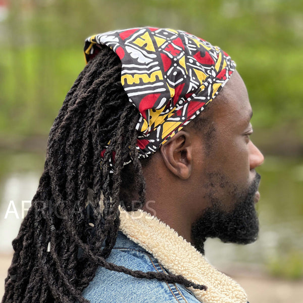 Haarband / Hoofdband in Afrikaanse print - Unisex Volwassenen - Kastanje gele bogolan