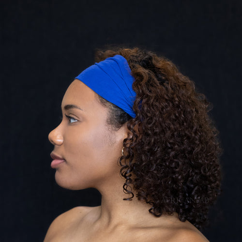 Blauwe Haarband / Hoofdband - Stretch Stof - Yoga / Sport / Casual  - Unisex Volwassenen