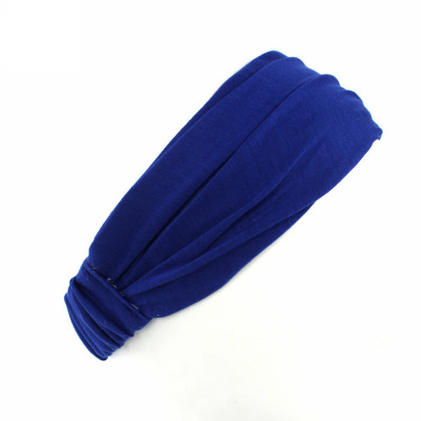 Blauwe Haarband / Hoofdband - Stretch Stof - Yoga / Sport / Casual  - Unisex Volwassenen