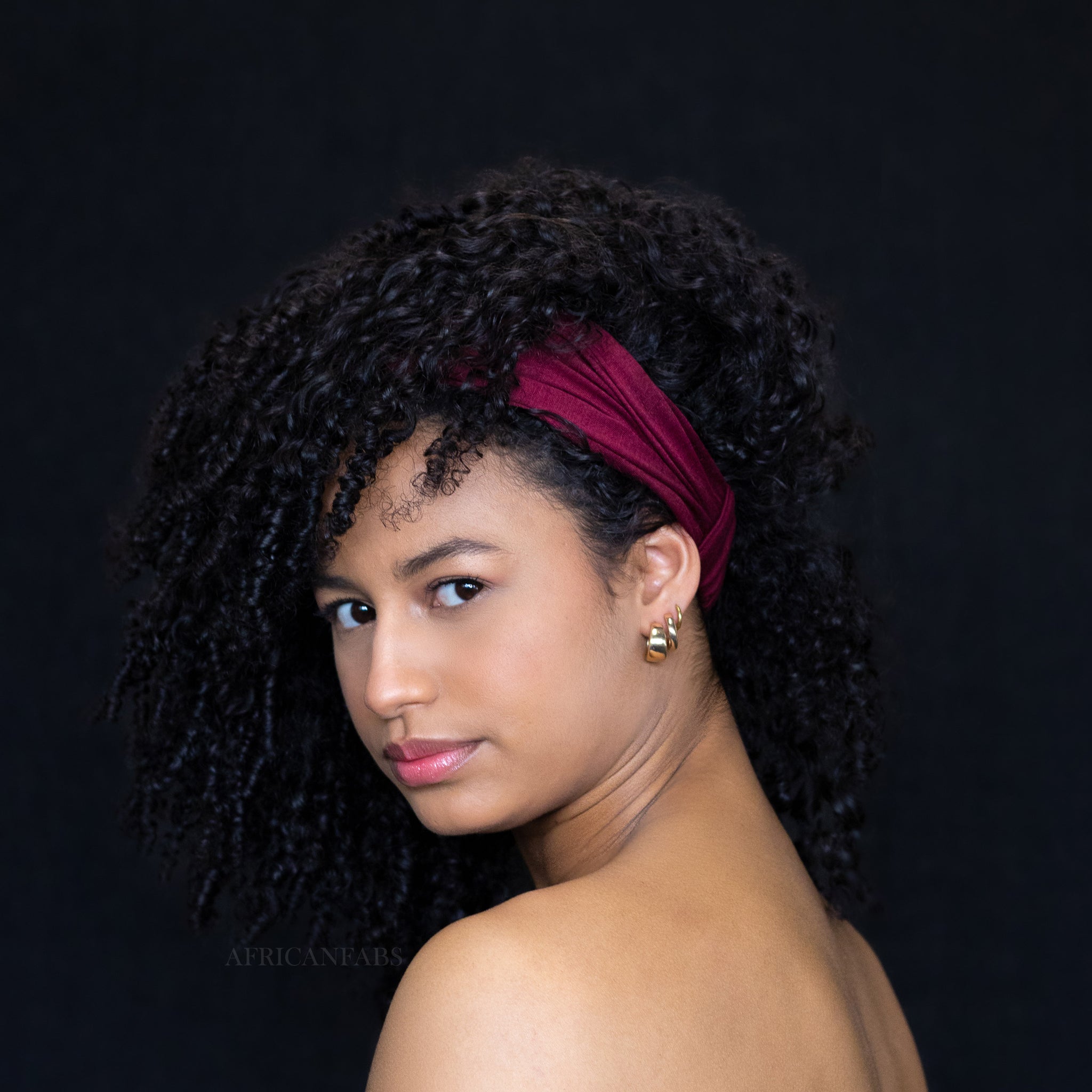 Rood / Gele Stars VLISCO - Haarband / Hoofdband voor Kinderen in Afrikaanse print