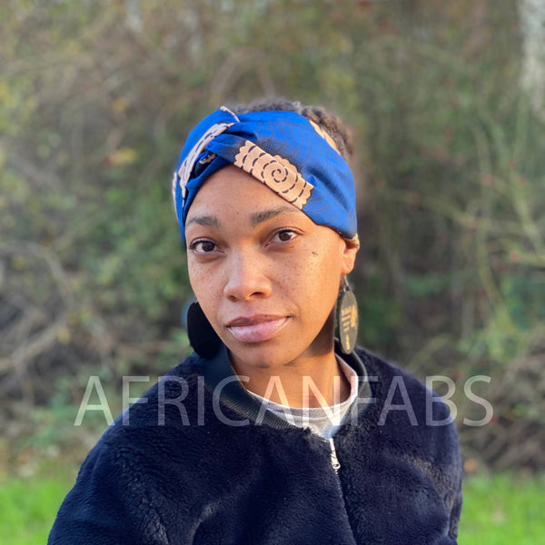 Haarband / Hoofdband in Afrikaanse print - Volwassenen - Blauw