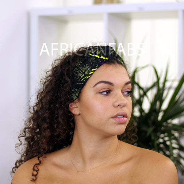 Haarband / Hoofdband in Afrikaanse print - Volwassenen - Groen / paars VLISCO