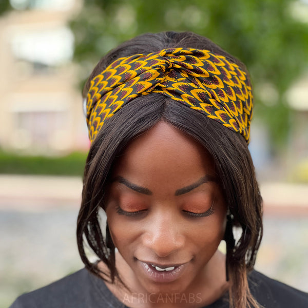 Haarband / Hoofdband in Afrikaanse print - Bronze Vlisco