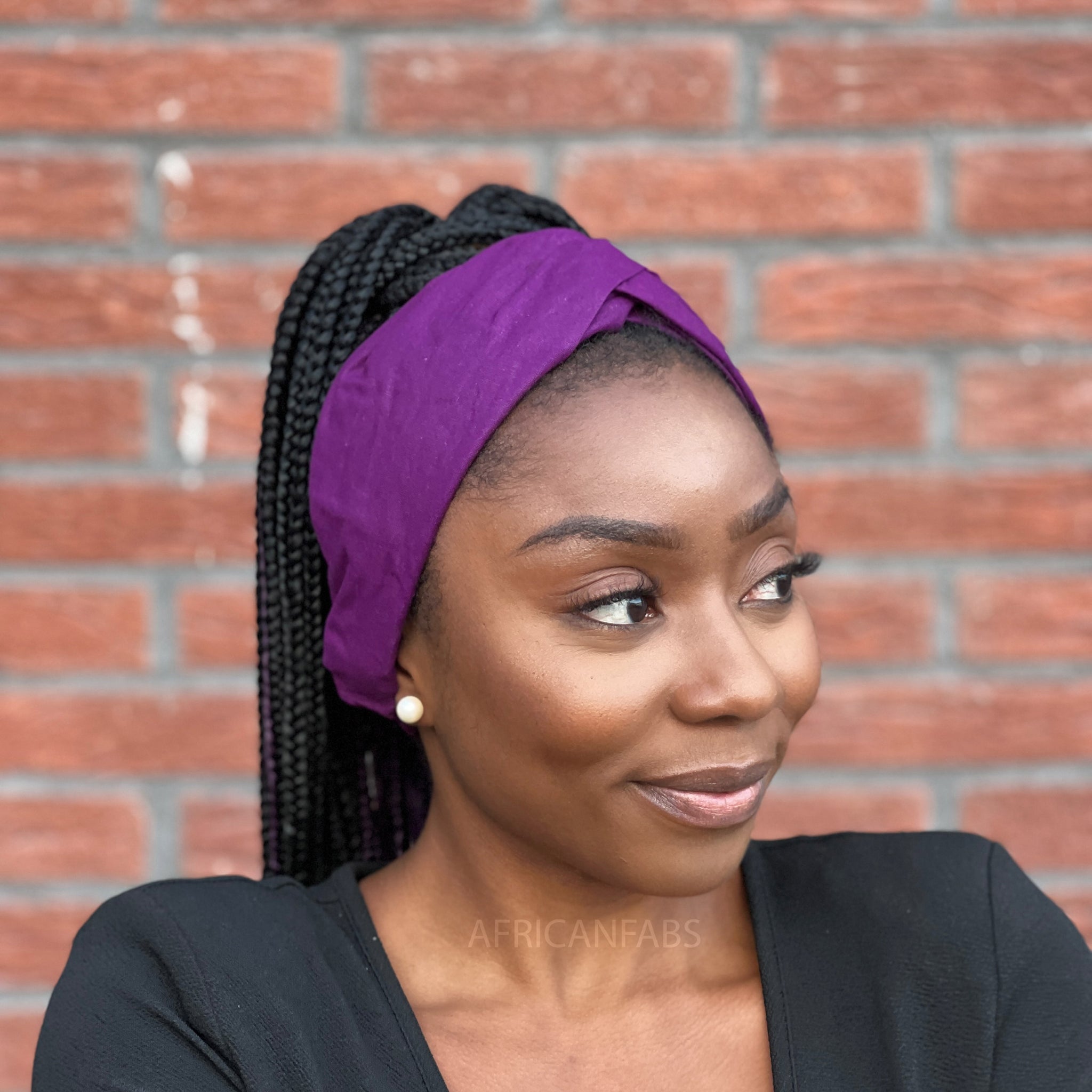 Haarband / Hoofdband in Afrikaanse print - Paars