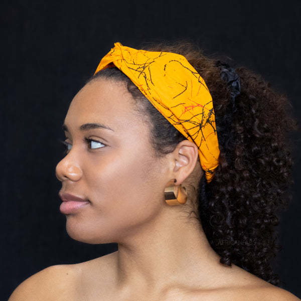 Haarband / Hoofdband in Afrikaanse print - Oranje