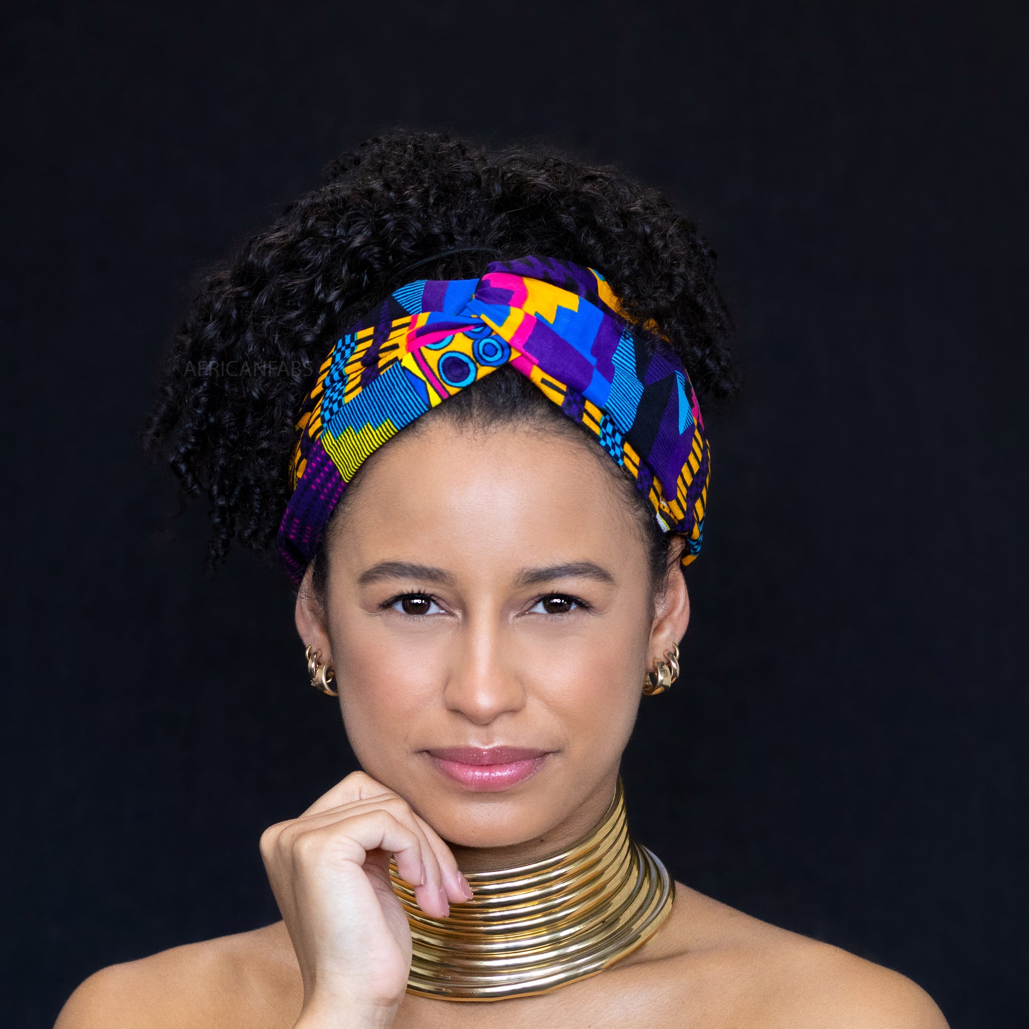 Haarband / Hoofdband in Afrikaanse print - Multicolor kente
