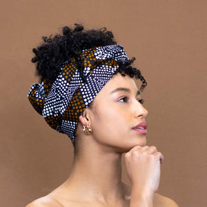 Afrikaanse Mosterdbruine diamonds hoofddoek - headwrap