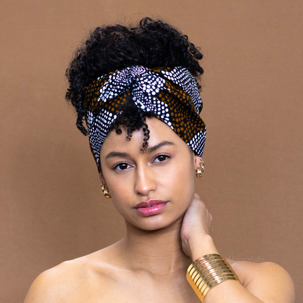 Afrikaanse Mosterdbruine diamonds hoofddoek - headwrap