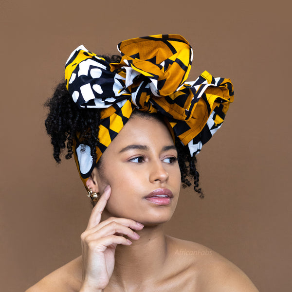 Afrikaanse Mosterd Gele Samakaka hoofddoek - headwrap
