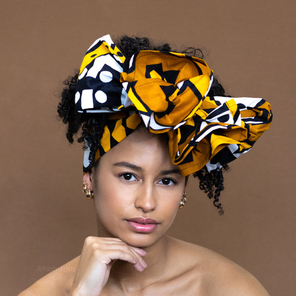 Afrikaanse Mosterd Gele Samakaka hoofddoek - headwrap