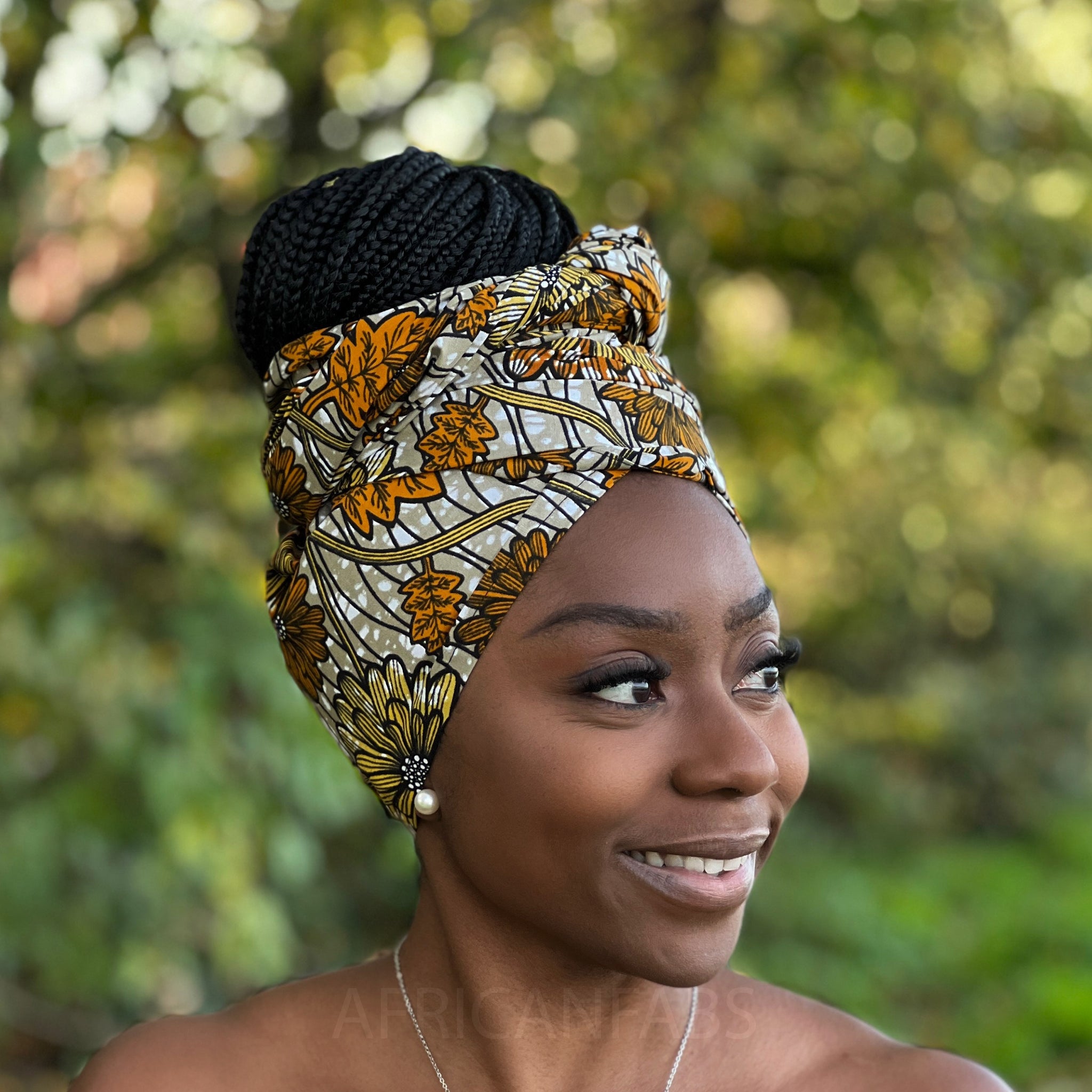 Afrikaanse Beige hoofddoek - headwrap
