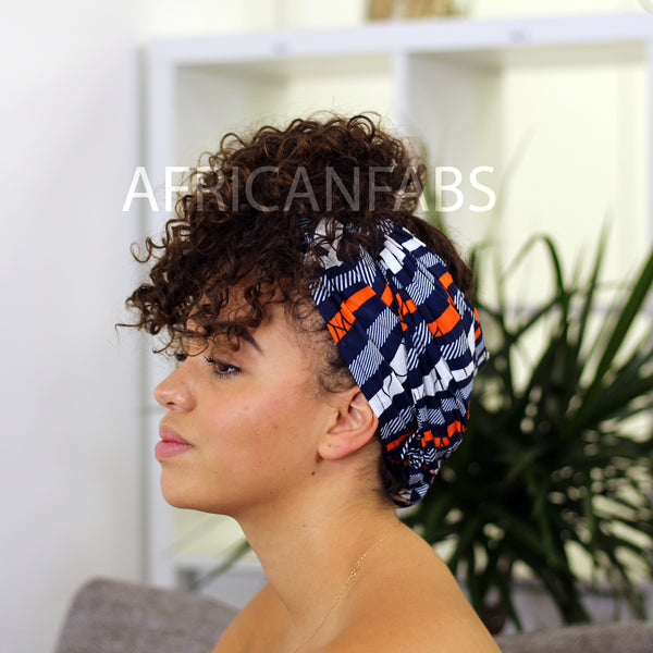 Afrikaanse hoofddoek / headwrap - Oranje trails