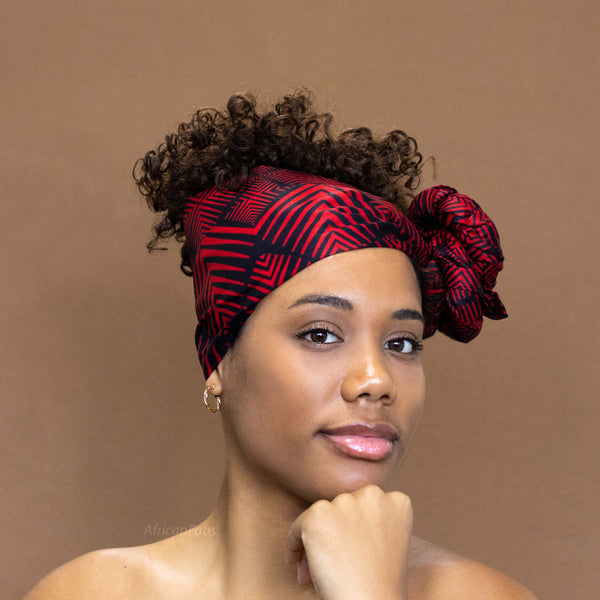 Afrikaanse Rode fade effect hoofddoek - headwrap