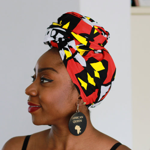 Afrikaanse Rode Samakaka hoofddoek - Angolese Samacaca Headwrap
