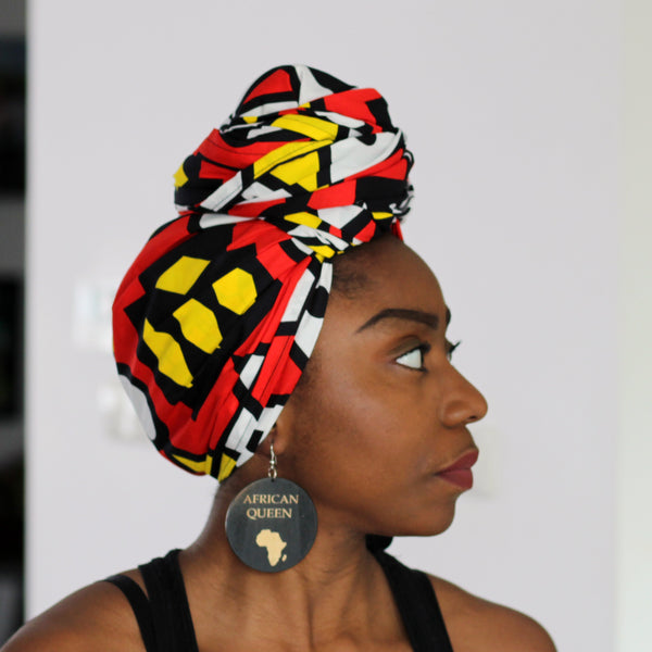 Afrikaanse Rode Samakaka hoofddoek - Angolese Samacaca Headwrap