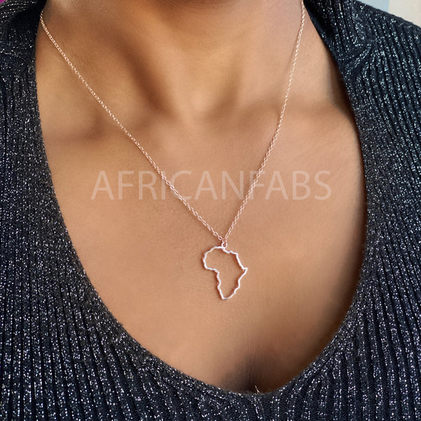 Ketting / halsketting / hanger - Afrikaans continent - Rose goud