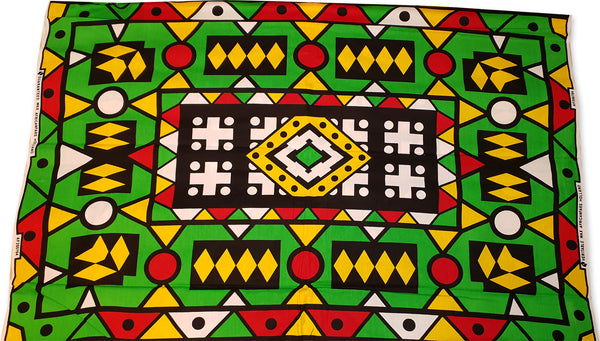 Afrikaanse hoofddoek / headwrap - Groene Samakaka / samacaca