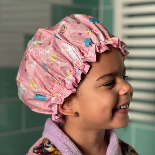 Douchemuts Kind / Shower cap voor kinderen - Unicorn roze