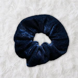Scrunchie Velvet - Volwassenen Haaraccessoire - Navy Blauw