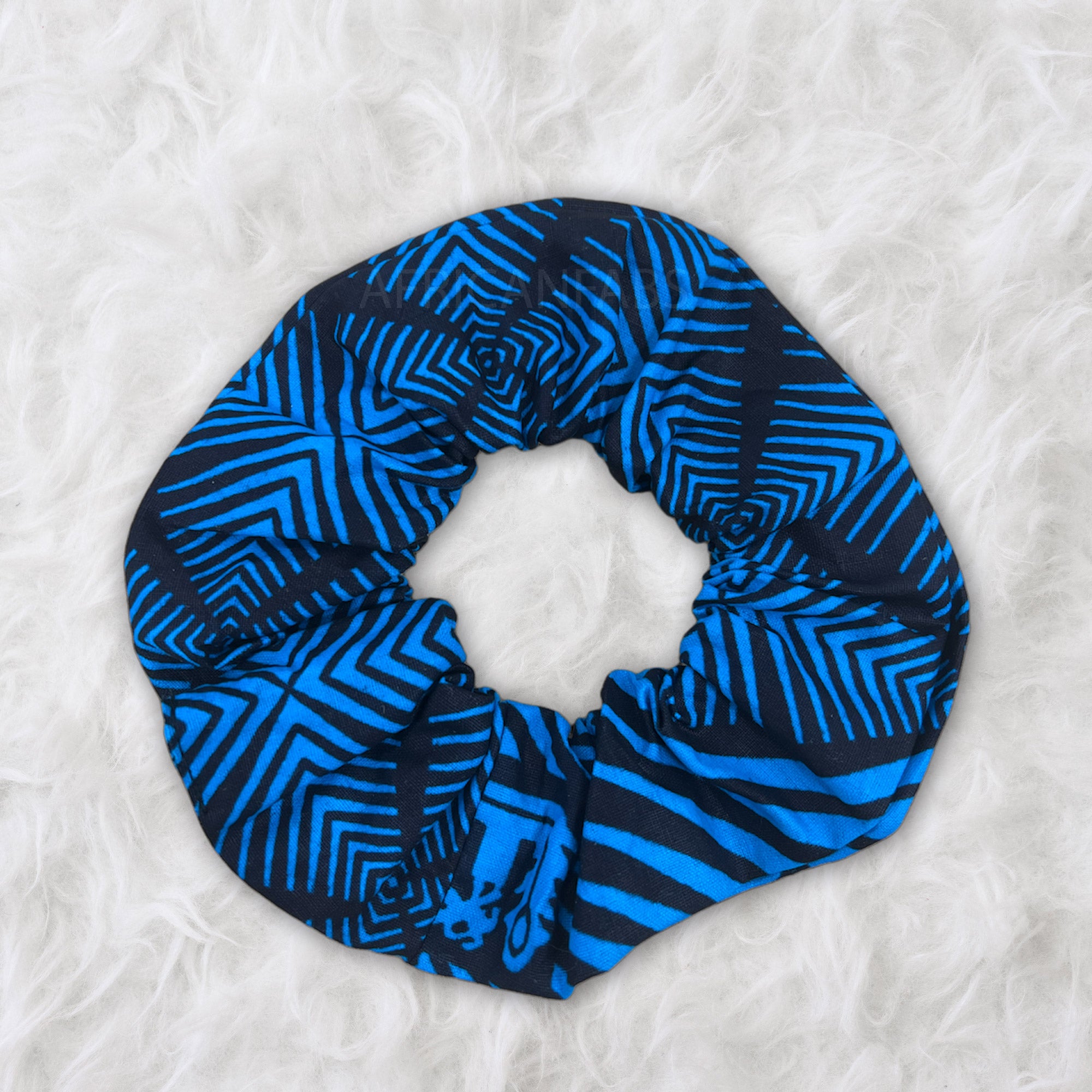 Scrunchie Afrikaanse print - XL Haaraccessoire - Blauw