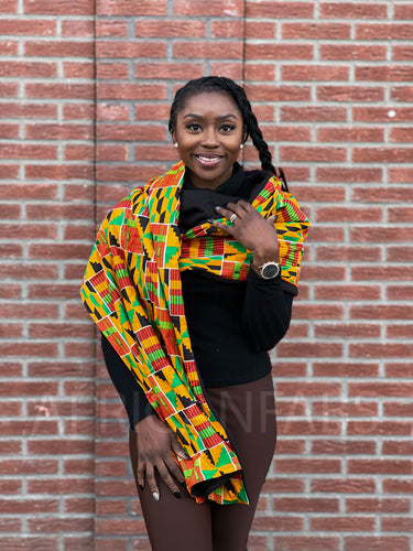 SJAAL & SOK SET - Afrikaanse print kente Winter Sjaal + Sokken