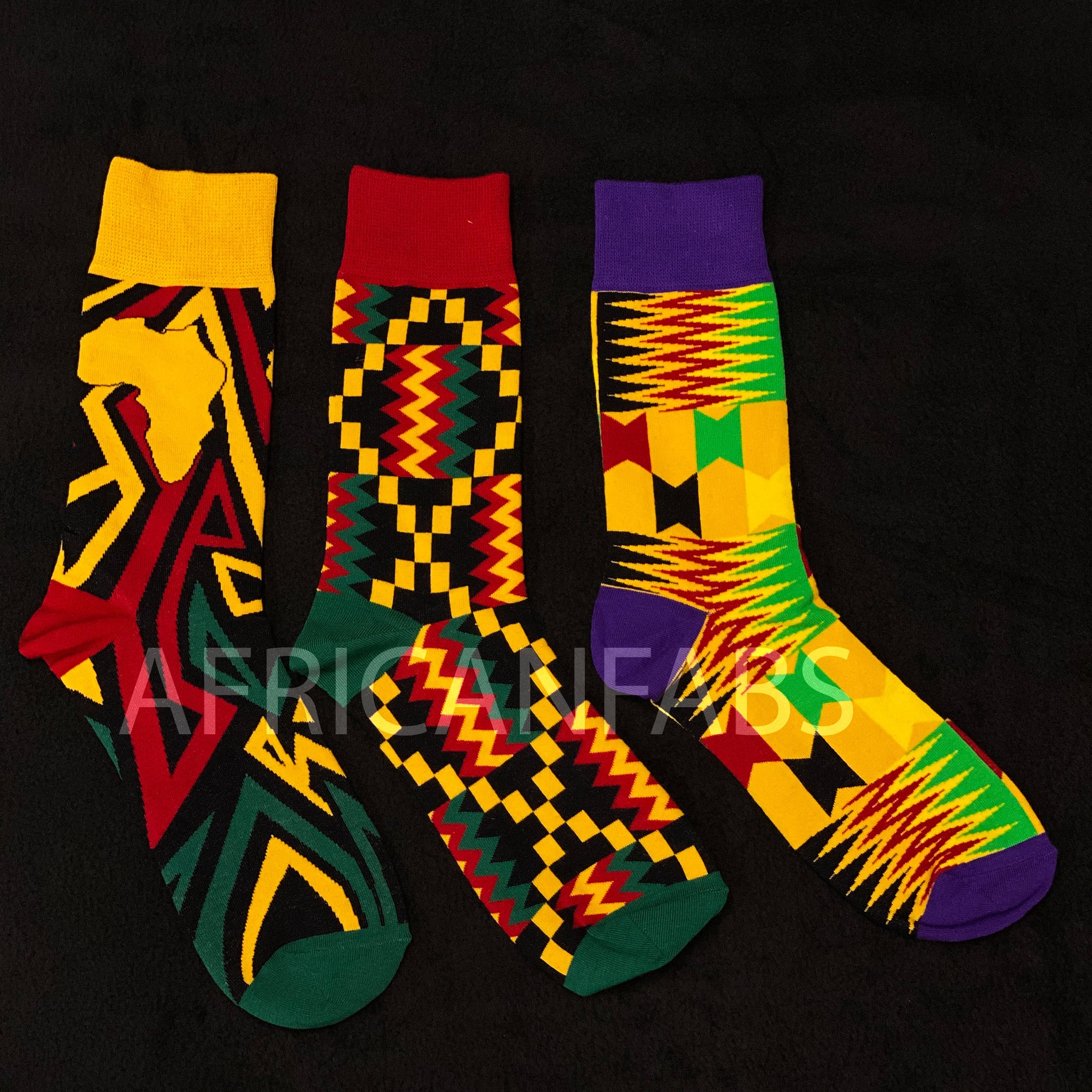 Afrikaanse sokken / Afro sokken / Kente print - Set van 3 paar