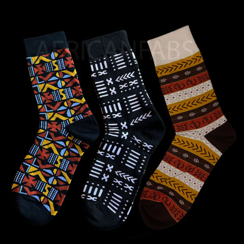Afrikaanse sokken / Afro sokken / Mud print - Set van 3 paar