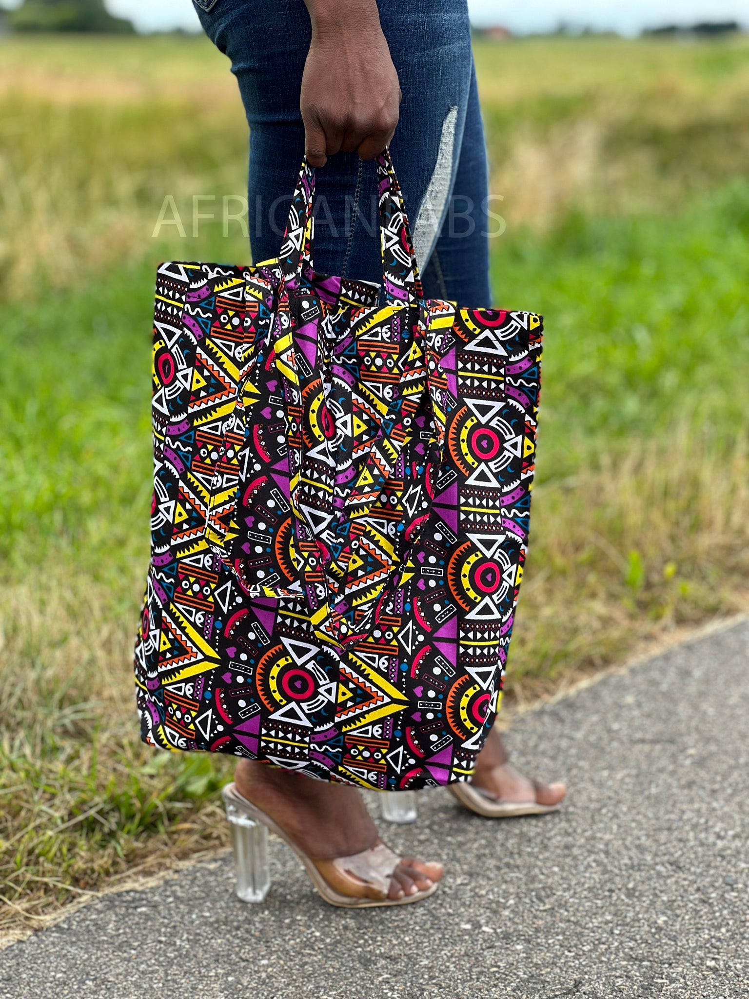 Duur moordenaar Ik was verrast Shopper tas met Afrikaanse print - Roze / gele tribal - Herbruikbare B –  AfricanFabs.nl