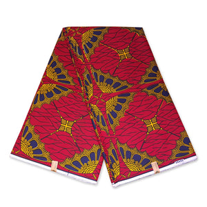 VLISCO stof Hollandais Afrikaanse Wax print - Rode Paraplu