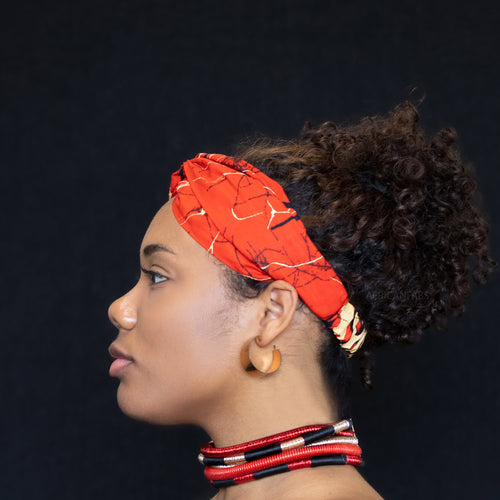 Haarband / Hoofdband in Afrikaanse print - Rode Kampala