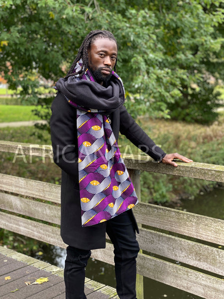Warme Sjaal met Afrikaanse print Unisex - Paarse tangle