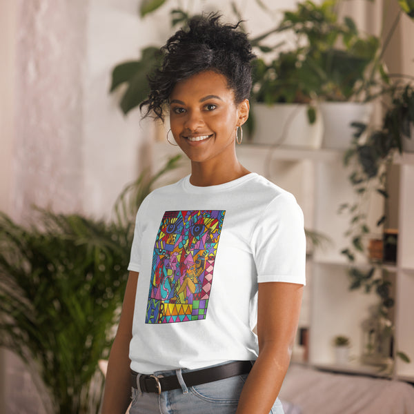 T-shirt Unisex - STEUN EEN GOED DOEL - Kunst uit Zuid-Afrika SA01 (Meerdere kleuren)
