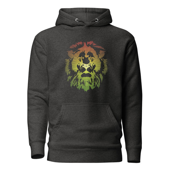 Hoodie - Unisex - Lion Head in Pan African colors D021 (Hoodie in meerdere kleuren beschikbaar)